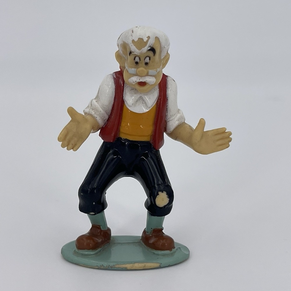 Disney Pinocchio RARE! Geppetto PVC Figure Cake Topper 3" Hard To Find Figure